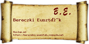 Bereczki Euszták névjegykártya